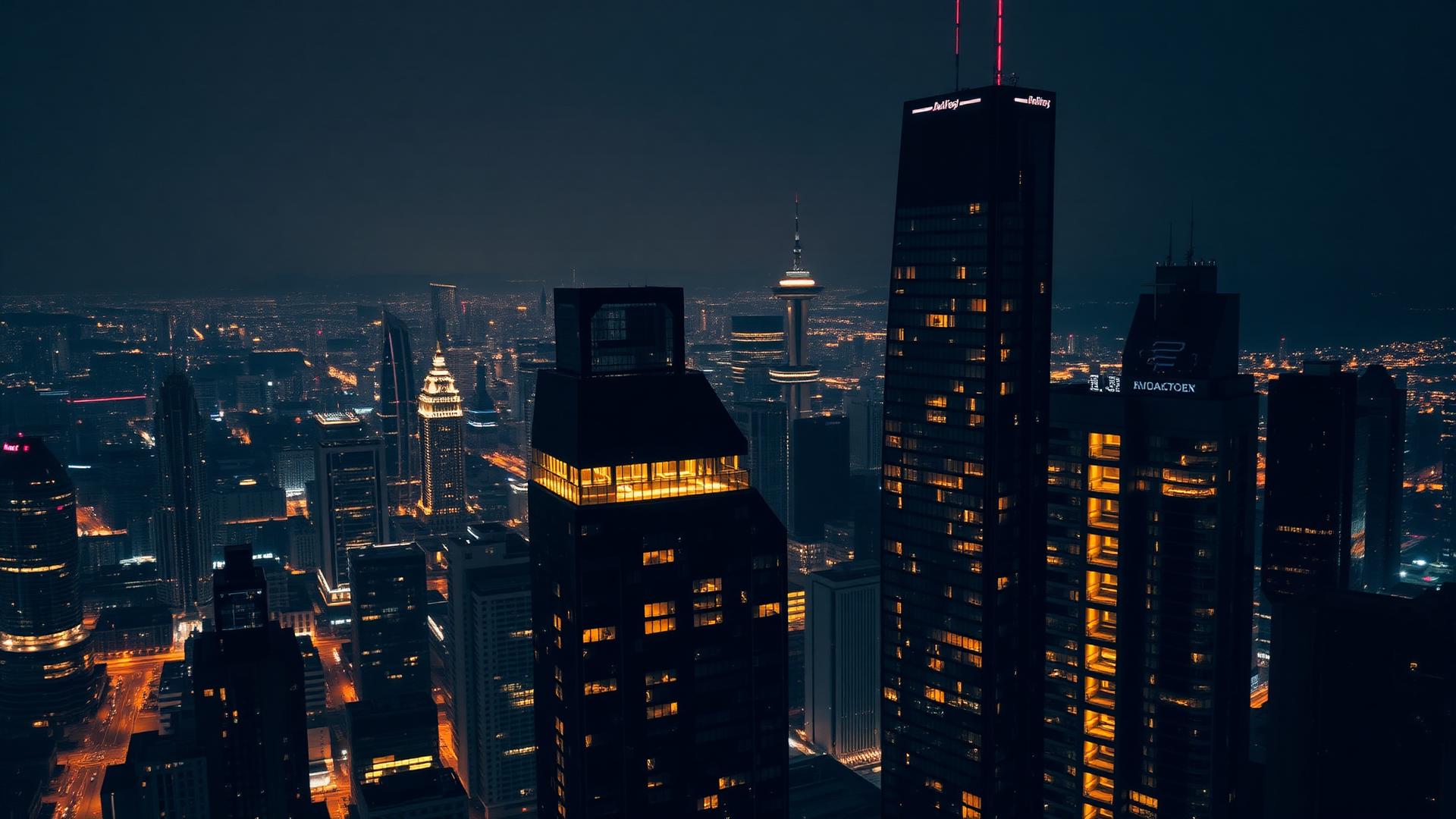 Skyline urbano à noite